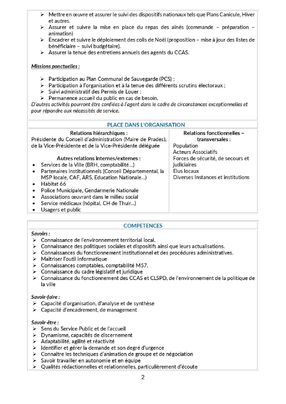 RECRUTEMENT � RESPONSABLE DU CCAS